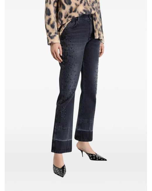 Gaelle Paris Blue Pantalon Slim Appliqué