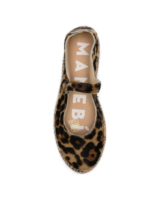 Manebí White Leopard-Print Touch-Strap Espadrilles