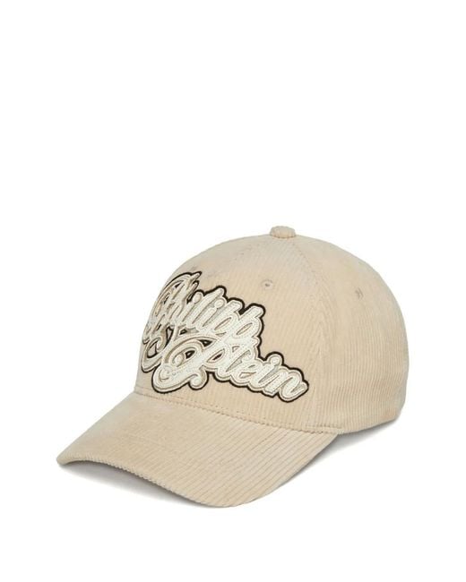 Philipp Plein Natural Corduroy Logo Cap