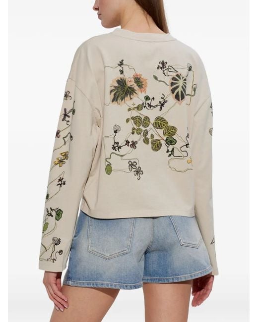 Off-White c/o Virgil Abloh White Floral-Print Logo-Embroidered T-Shirt