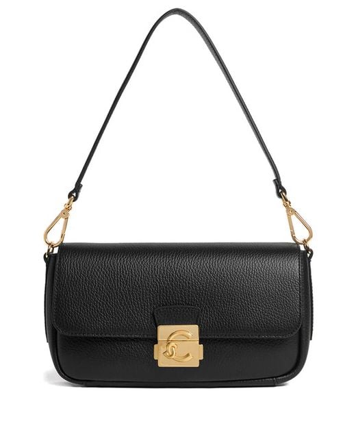 Coccinelle Black Medium C-Me Lock Logo Shoulder Bag