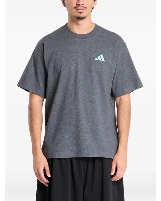 Adidas Gray X Mercedes Logo-Detail T-Shirt for men