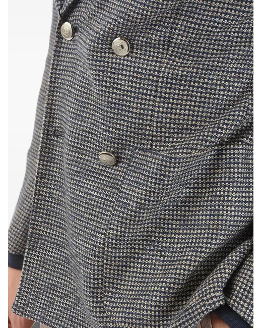 Corneliani Gray Double-Breasted Linen Jacket for men