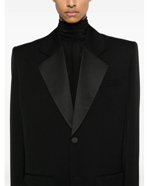 Blazer en laine à simple boutonnage Saint Laurent pour homme en coloris Black