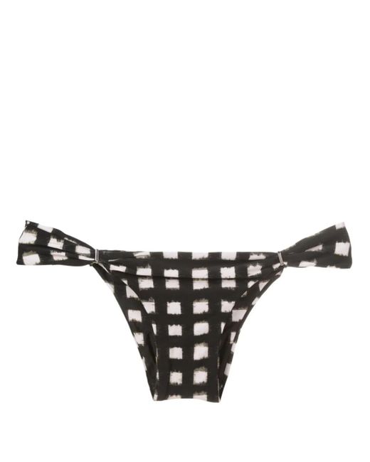 Lenny Niemeyer Black Vichy Check-Print Bikini Bottoms