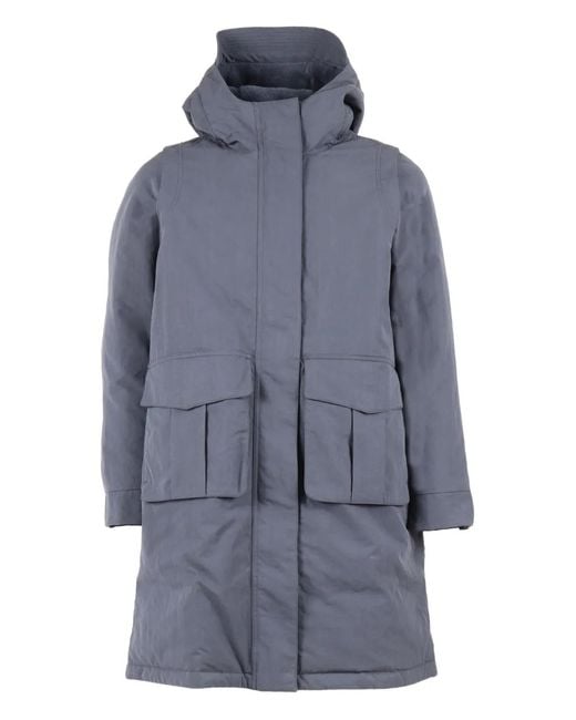 K-Way Blue Hooded Flap-Pocket Jacket