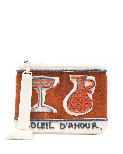 ALÉMAIS Brown X Laurence Leenaert Soleil D'Amour Zip Clutch Bag