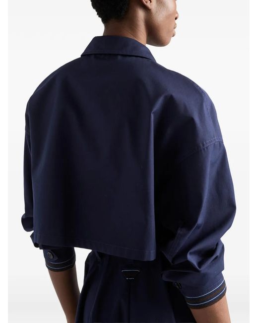 Prada Blue Poplin Blouson Jacket