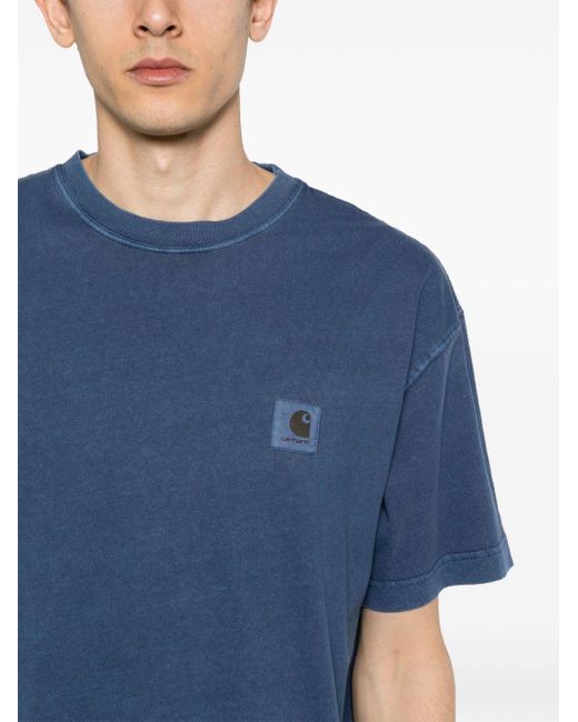 Camiseta Nelson con parche del logo Carhartt de hombre de color Blue