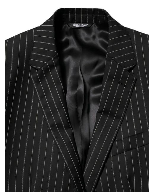 Dolce & Gabbana Black Martini Pinstripe Blazer for men