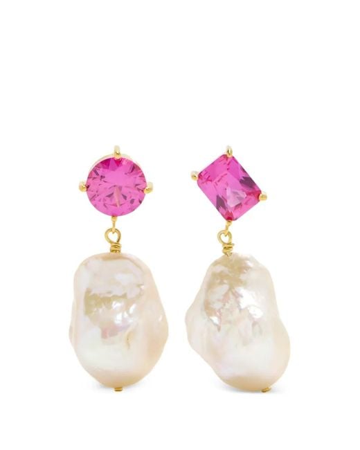 Completedworks Pink Pearl Drop Earrings