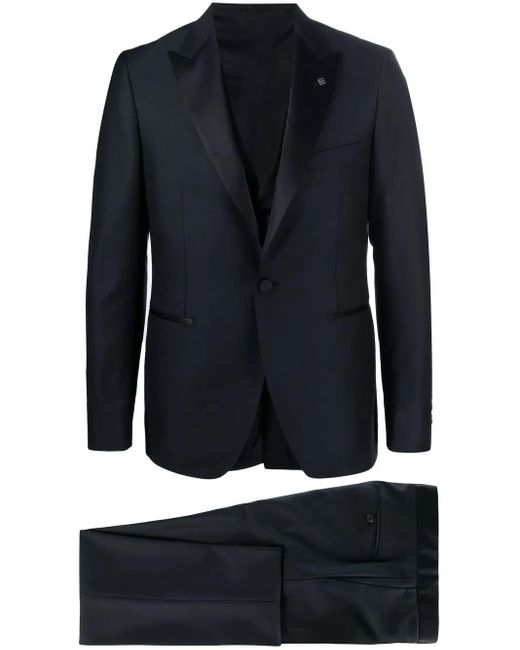 Tagliatore Blue Single-Breasted Two-Piece Suit for men