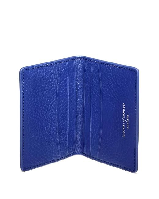 Aspinal Blue Double Fold Card Holder for men