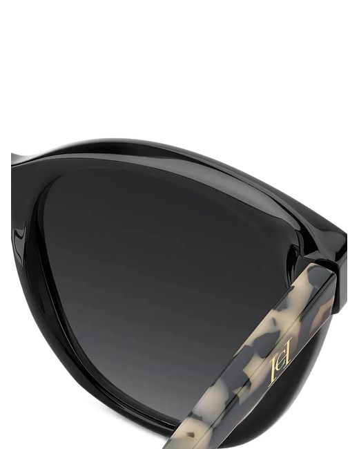 Carolina Herrera Black Tortoiseshell-Effect Cat-Eye Sunglasses