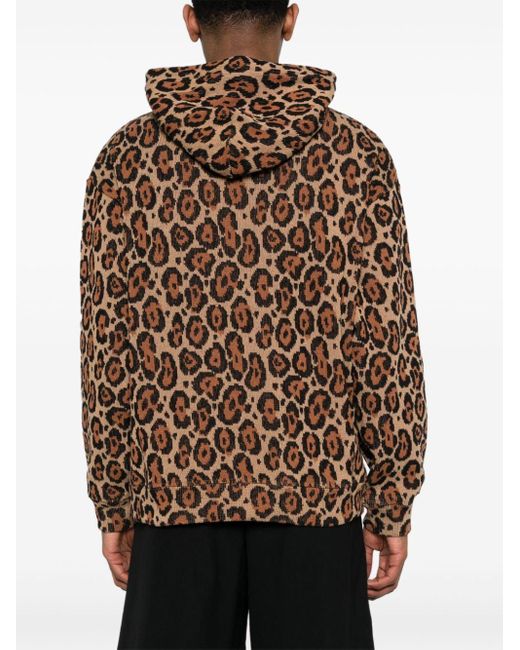 Sudadera con motivo de leopardo y capucha Emporio Armani de hombre de color Brown