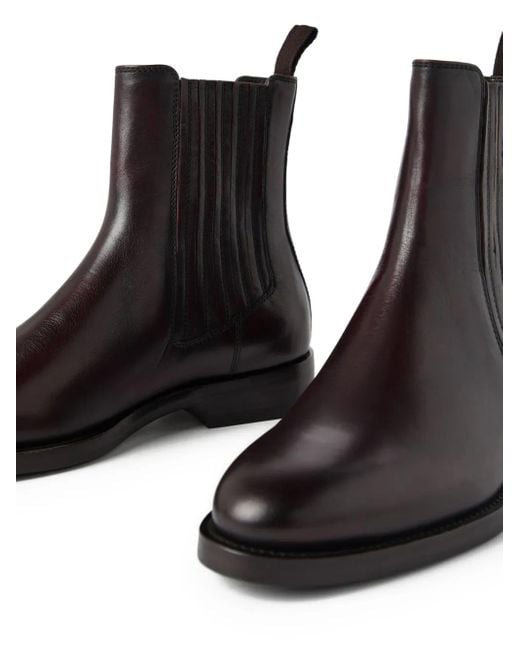 Brunello Cucinelli Black Leather Chelsea Boots for men