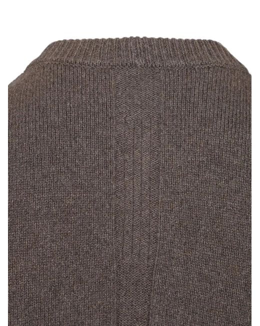 Rick Owens Gray Round-Neck Knitted Sweater for men