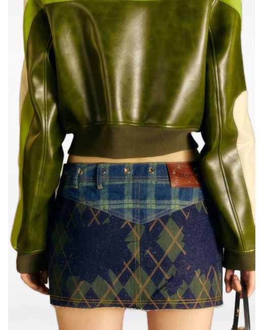 ANDERSSON BELL Blue Argyle-Pattern Skirt