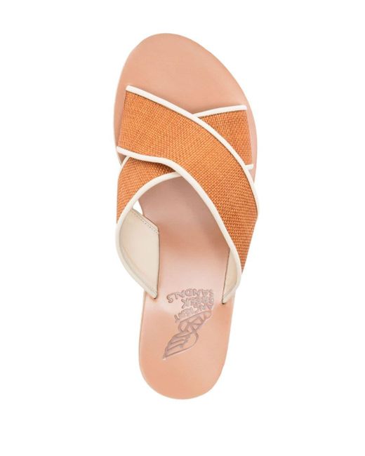 Ancient Greek Sandals Brown Thais Raffia Sandals
