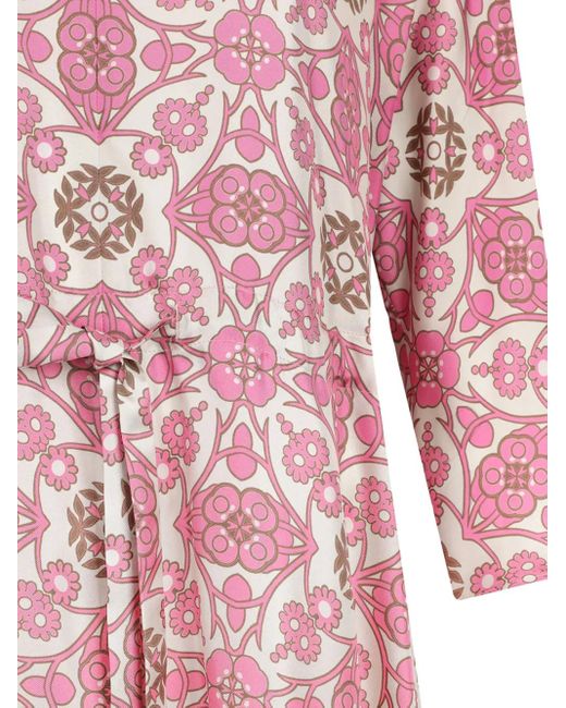 Max Mara Zijden Midi-Jurk in het Pink