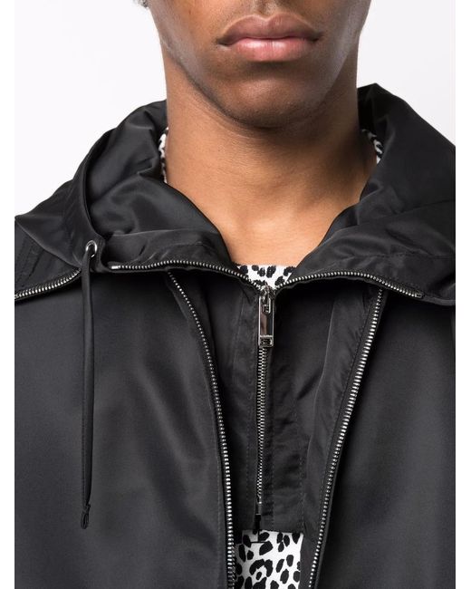 Valentino Garavani Black Dual Zip-Detail Hooded Short Jacket for men