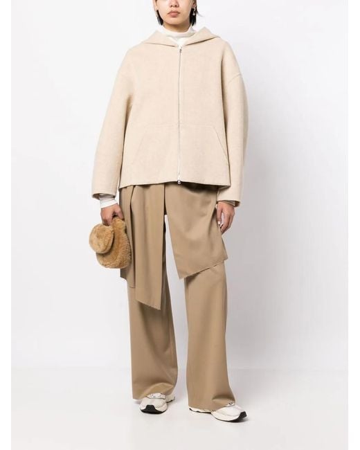 Goen.J Natural Zip-Up Hooded Jacket