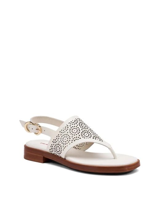 Frau White Perforated Sandals