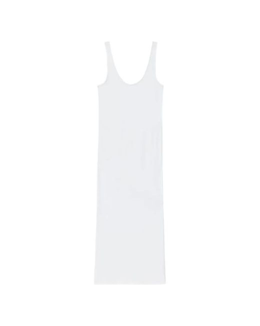 Another Tomorrow White Asymmetric-Seam Bias-Cut Dress