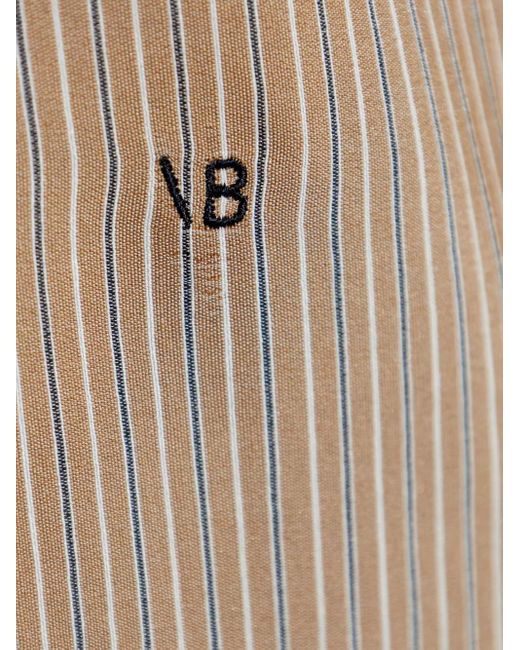 Victoria Beckham Natural Stripe Pajama Shirt