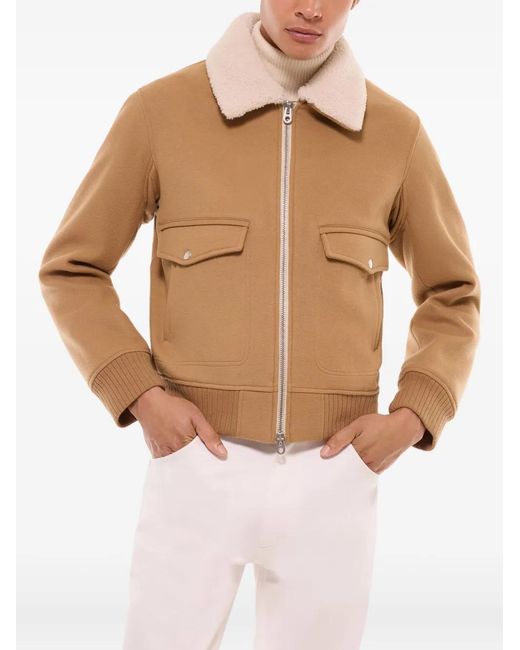 Fursac Natural Fleece-Collar Jacket for men