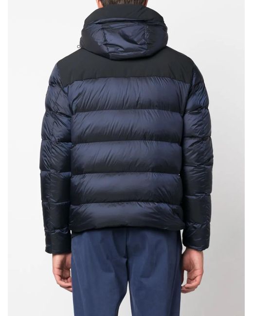 Paul & Shark Blue Save The Sea Hooded Padded Jacket for men