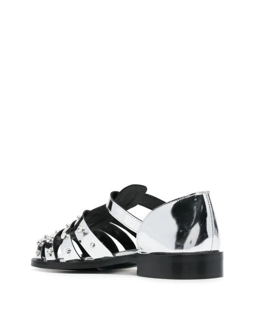 Sandro White Olyma Studded Sandals