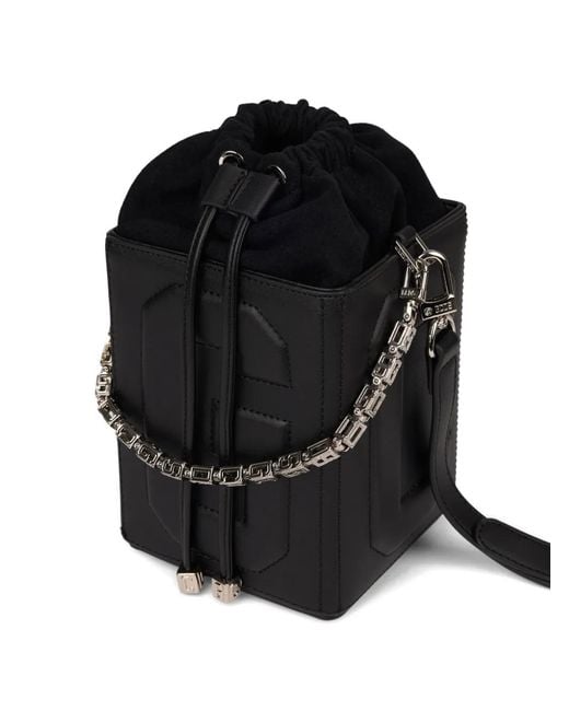 Gcds Black Logo-Embossed Shoulder Bag