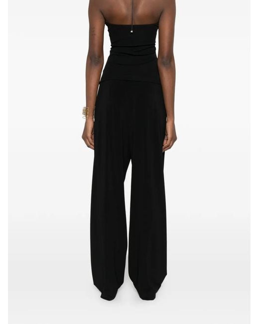 Nanushka Black Barrel Leg Elasticated Trousers