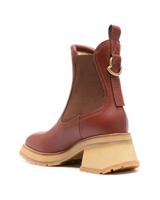 Moncler Brown Gigi 70mm Leather Chelsea Boots