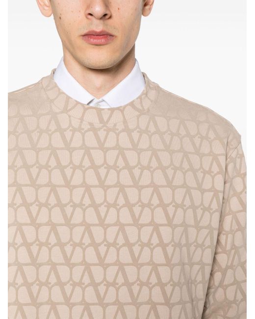Valentino Garavani Natural Toile Iconographe-print Cotton Sweatshirt for men