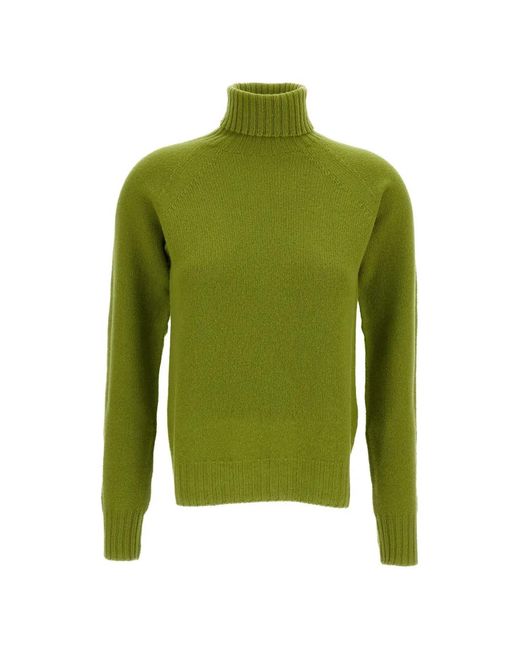 Drumohr Green Turtleneck Raglan-Sleeved Sweater