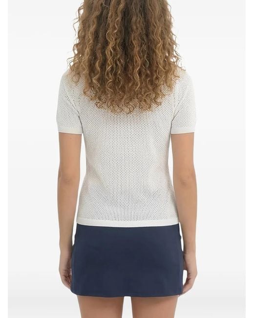 Anatomie White Haut En Maille Ajourée Serena À Col Zippé Serena