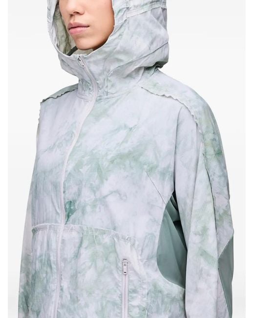 Y-3 Blue Aop Tie-Dye Hooded Jacket