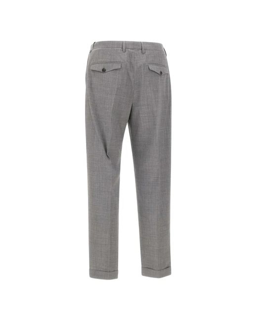 Devore Gray Pleated Cuffed Trousers for men