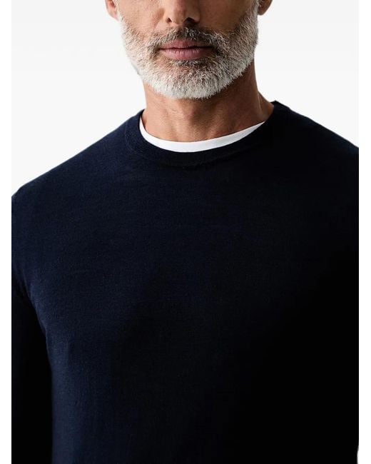 Hackett Blue Long-Sleeve Crew Neck Sweater for men