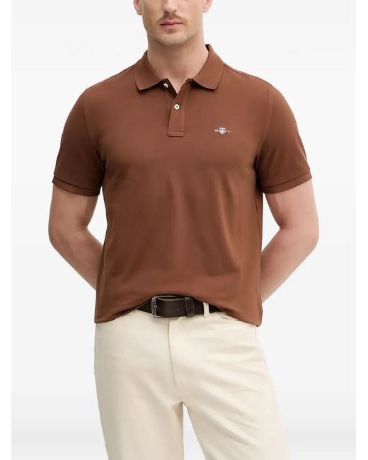 Gant Brown Short-Sleeve Polo Shirt for men