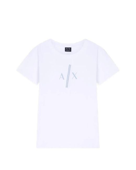 ARMANI EXCHANGE White Logo-Print Cotton T-Shirt