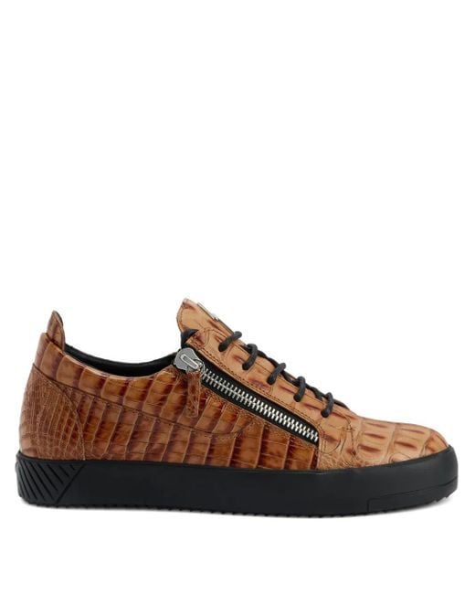 Giuseppe Zanotti Frankie Sneakers mit Kroko-Optik in Brown für Herren