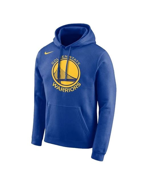 Nike Blue X Nba Golden State Warriors Logo-Detail Hoodie