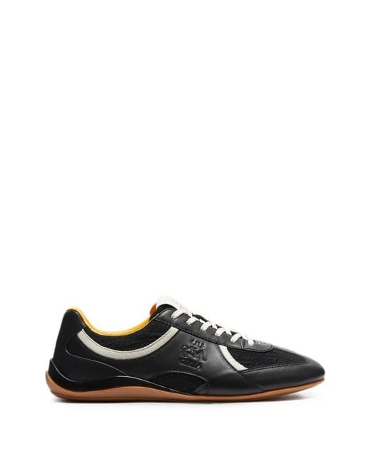 LILI CURIA Black Zola Open-Knit Leather Sneakers