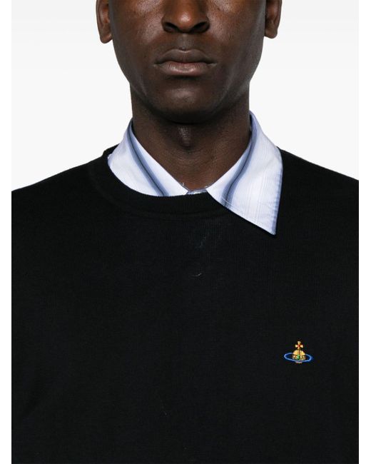 Jersey con bordado Orb Vivienne Westwood de hombre de color Black