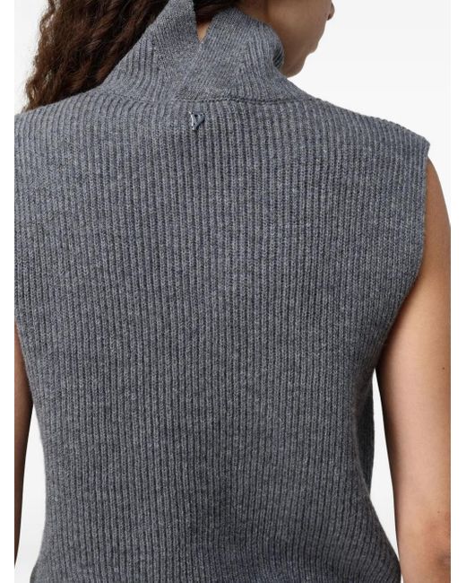 Dondup Blue Ribbed Vest
