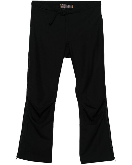 GR10K Black Belted Straight-leg Trousers for men