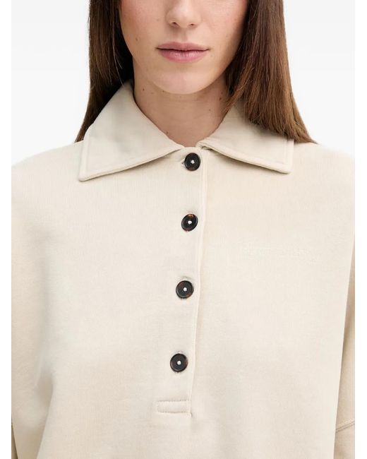 Marc O' Polo White Pull Boutonné À Logo Brodé